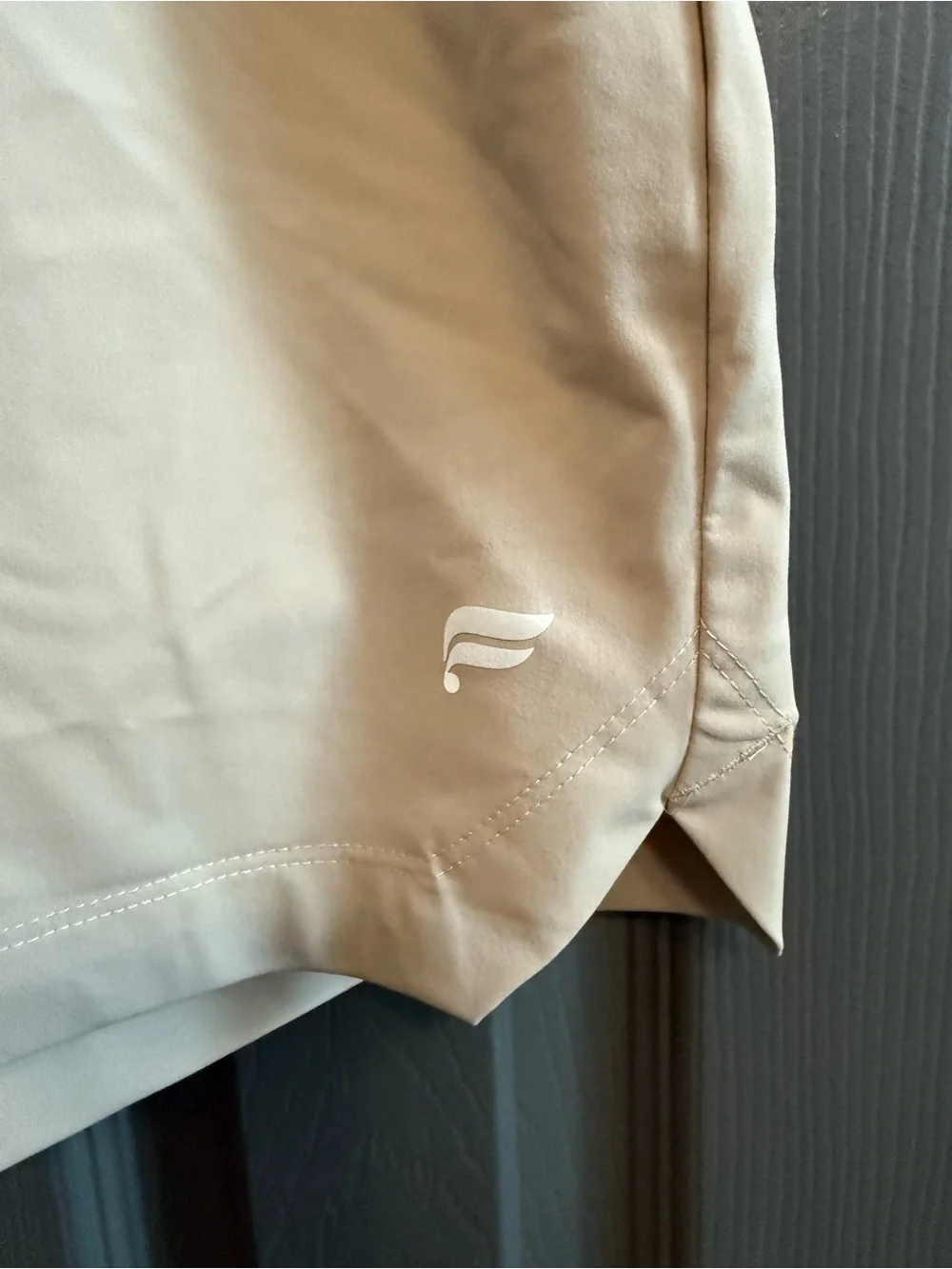 NWT Fabletics Men's The One Light Beige Athletic Shorts L Athleisure Gym